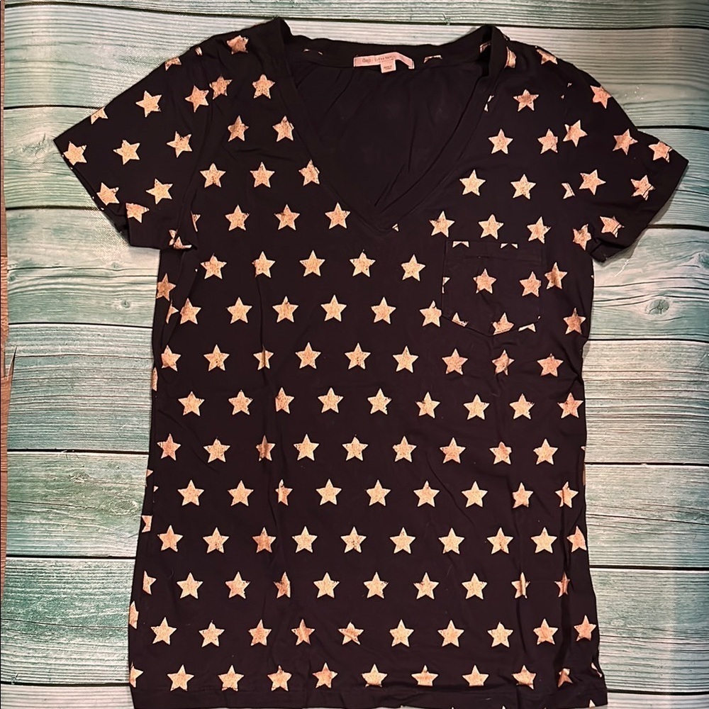 GAP Navy Blue and Cream Star Tee